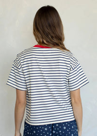 Georgia Striped Boxy Tee - Midnight
