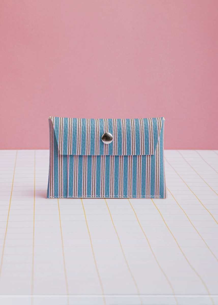 Blue And Pink Stripes Wallet