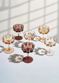 Flower Wave Coupe Cocktail Glasses