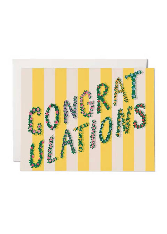 Yellow Stripes Congratulations Card