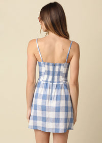 Lisa Gingham Dress - Blue