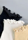 Ruffled Ankle Socks - Black