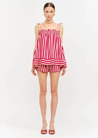 Arlette Striped Shorts - Red