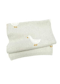 Organic Jacquard Sweater Knit Baby Blanket - Duck Waddle