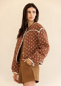 Wren Quilted Polka Dot Jacket - Brown Sand