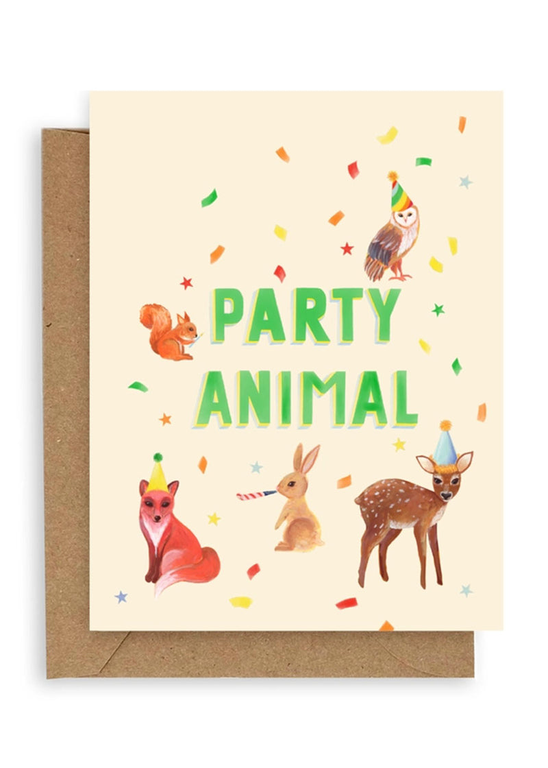 Party Hat Animal Birthday Card