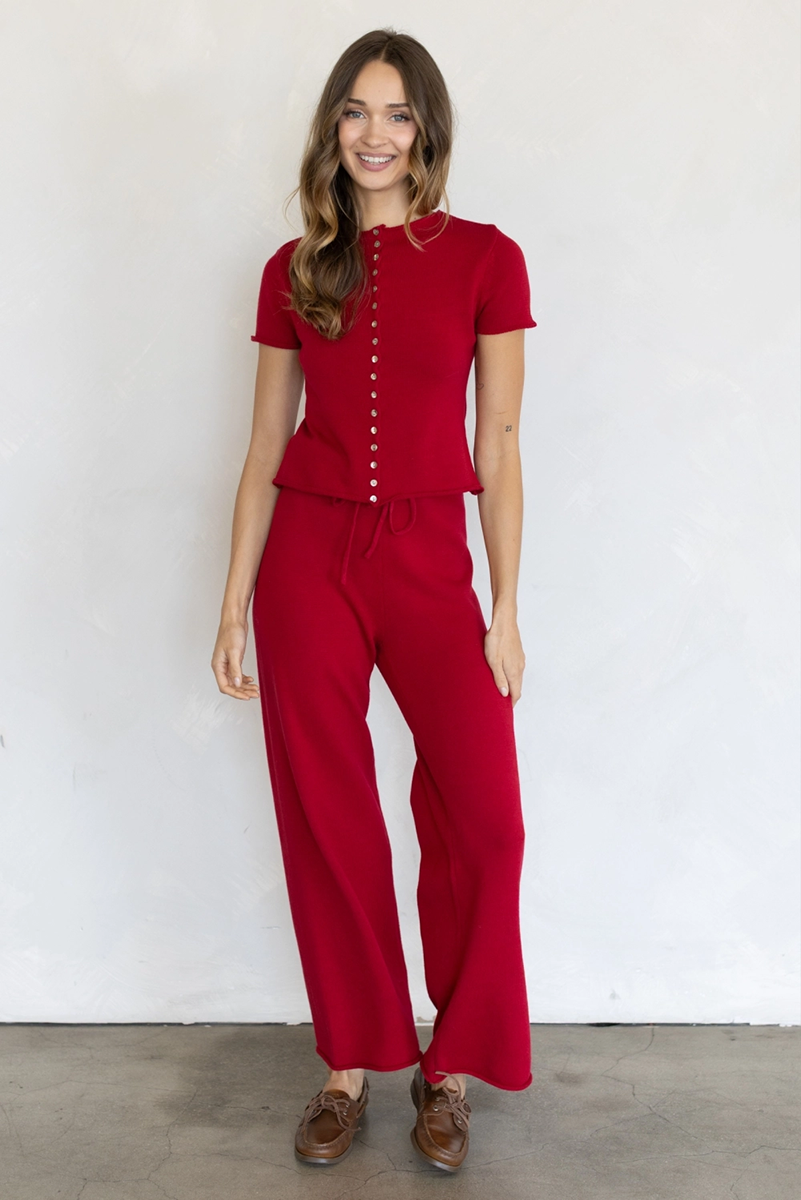 Nara Knit Pants - Berry