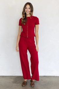 Nara Knit Pants - Berry