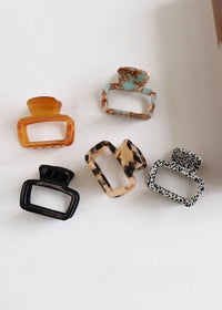 Square Claw Clip - Light Tort