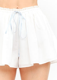 Genesis Wide Leg Ribbon Shorts - Off-White