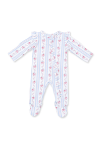 2-Way Zipper Ruffle Footie - Anna Floral Stripe