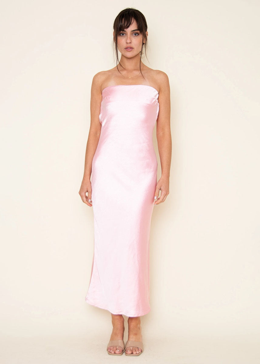 Meyers Strapless Maxi Slip Dress - Pink