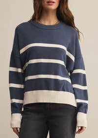 Jordane Striped Sweater - Storm Cloud Heather