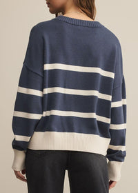 Jordane Striped Sweater - Storm Cloud Heather