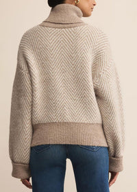 Balkan Funnel Neck Sweater - Smoked Heather