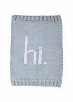 Hi. Hand Knit Blanket - Surf Blue