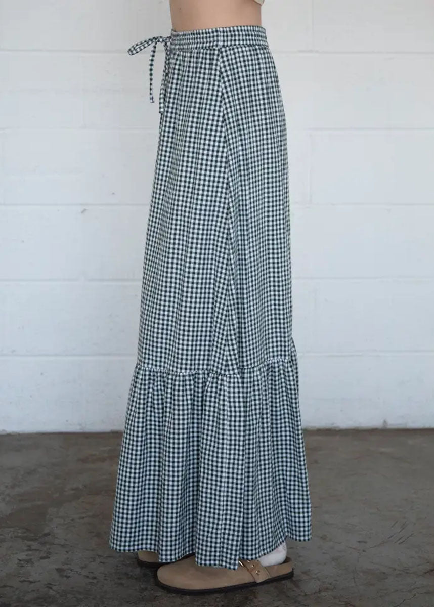 Jo Gingham Skirt - Forest