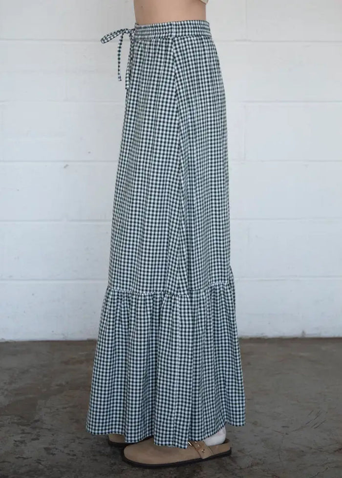 Jo Gingham Skirt - Forest