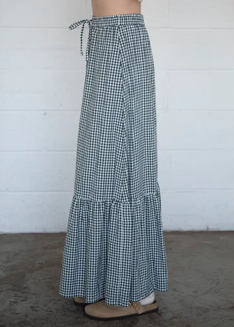 Jo Gingham Skirt - Forest
