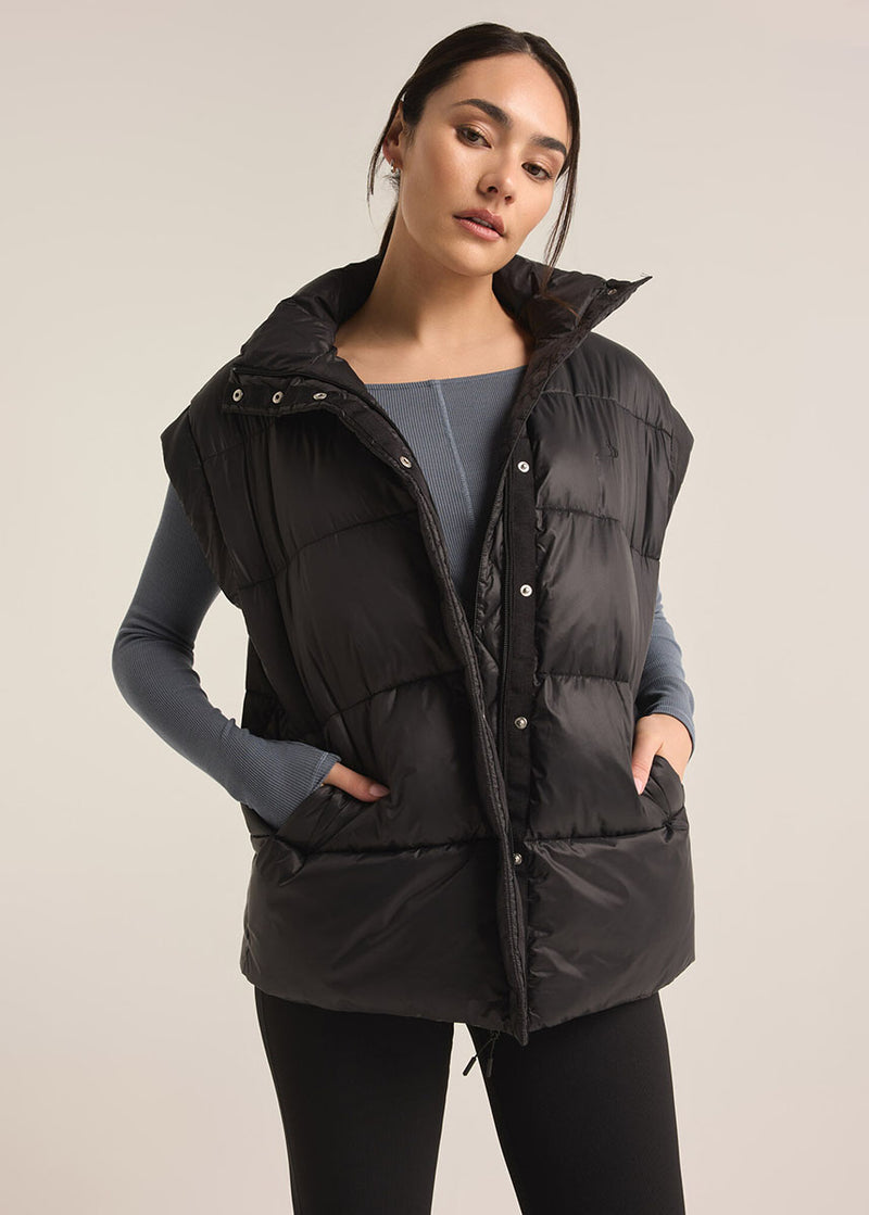 Sundown Oversized Puffer Vest - Black