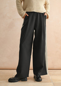 Wrenley Stripe Panel Pant - Black