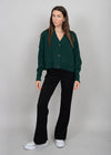 Sumire V-Neck Cardi - Jungle Green