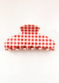 Classic Gingham Claw Clip - Red