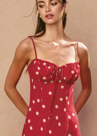 Show Out Polka Dot Maxi Dress - Red & Ivory