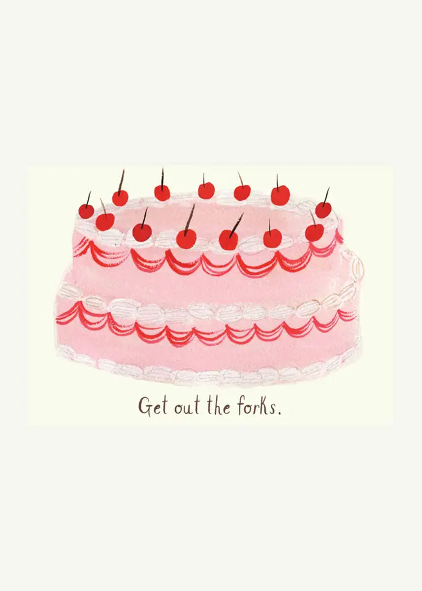 Forks Out Birthday Card
