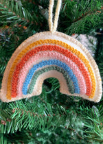 Embroidered Pastel Rainbow Wool Ornament