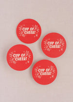 Cup Of Cheer Red Coasters - Set of 4