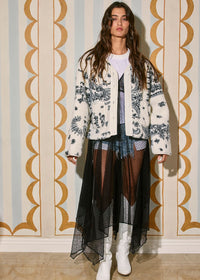 Pippa Paisley Teddy Jacket - Ivory & Black