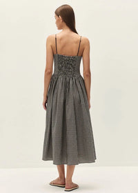 Lyla Midi Dress - Black Gingham