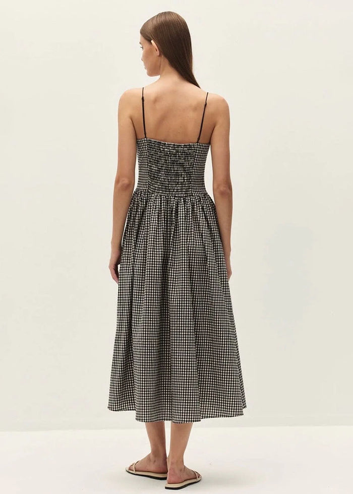 Lyla Midi Dress - Black Gingham