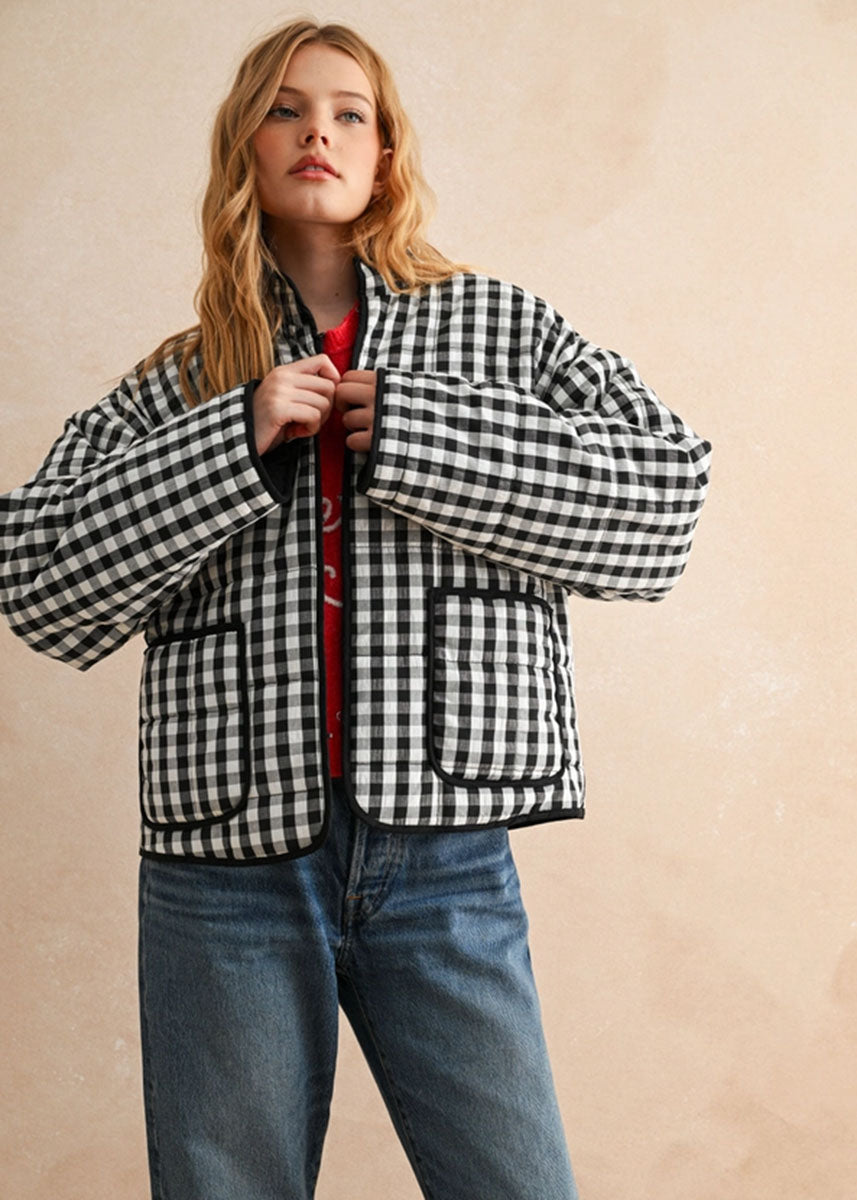 Charlie Gingham Jacket - Black & White