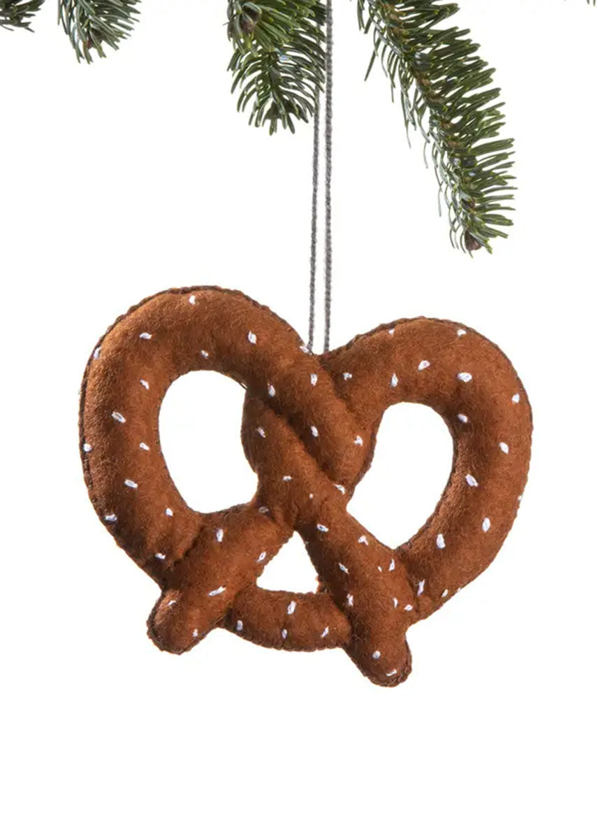 Pretzel Felt Ornament