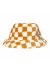 Furry Bucket Hat - Toffee Check