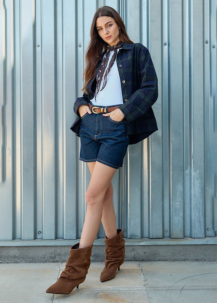 Robyn Plaid Jacket - Green Plaid
