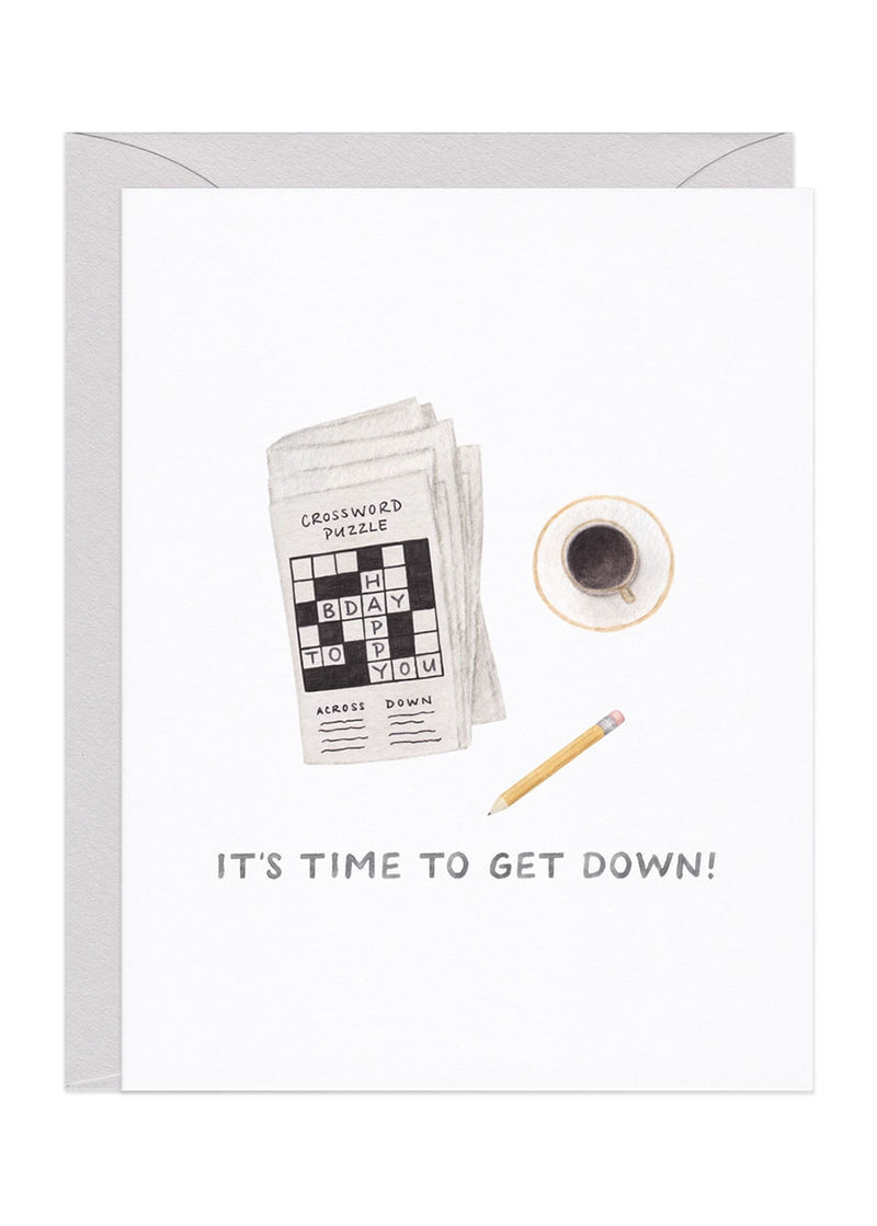 Crossword & Coffee Birthday Card