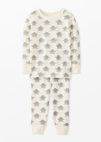 Kids Long John Pajama Set In HannaSoft™ - Happy Elephant