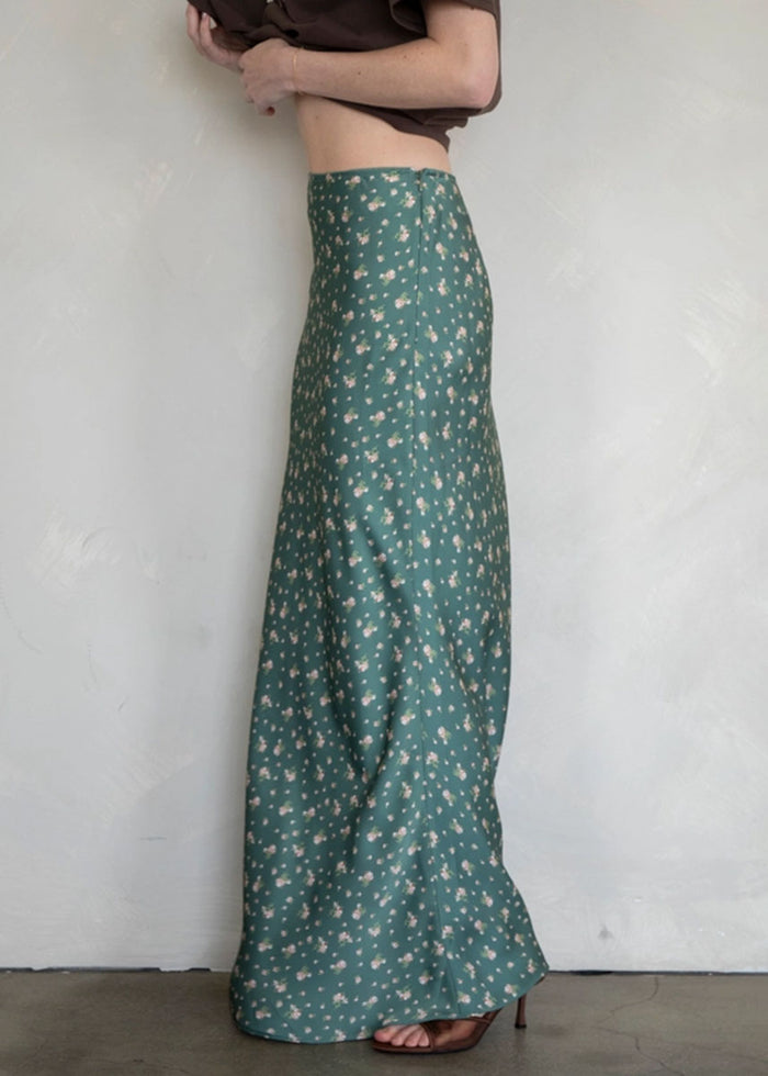 Juliette Floral Maxi Skirt - Green