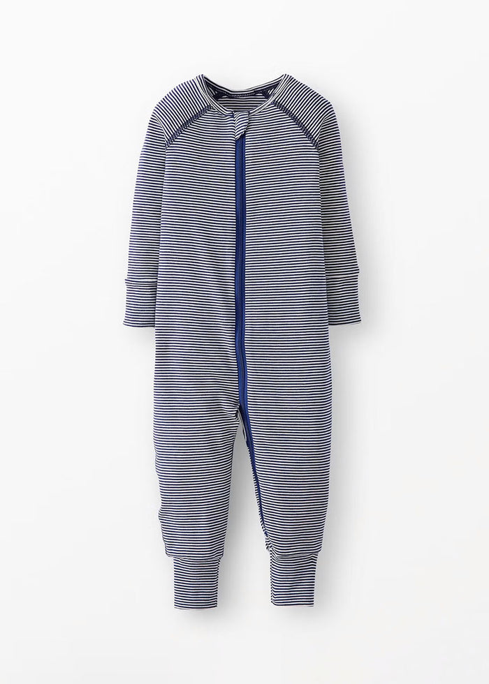 Baby 2-Way Zip Sleeper In HannaSoft - Dark Blue Stripe