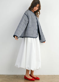 Astrid Quilted Puff Jacket - Navy Multi