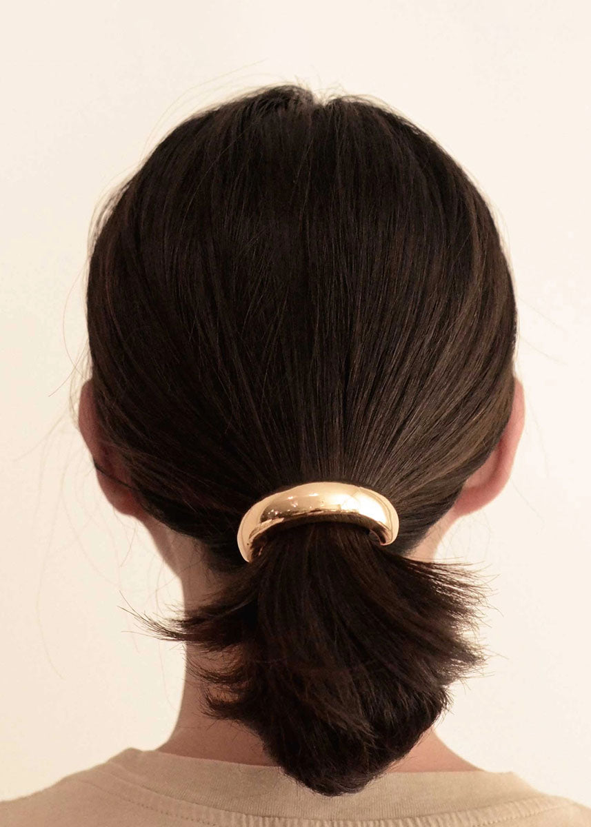 Wide Metal Cuff Hair Tie - Gold