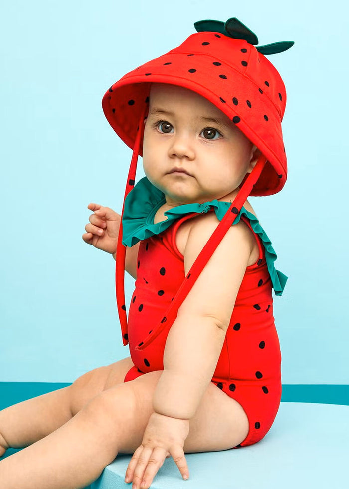 Strawberry One-Piece Swimsuit & Sun Hat Set