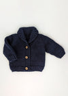 Shawl Collar Cardigan Sweater - Indigo