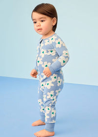 Baby 2-Way Zip Sleeper In HannaSoft - Flowers Ecru