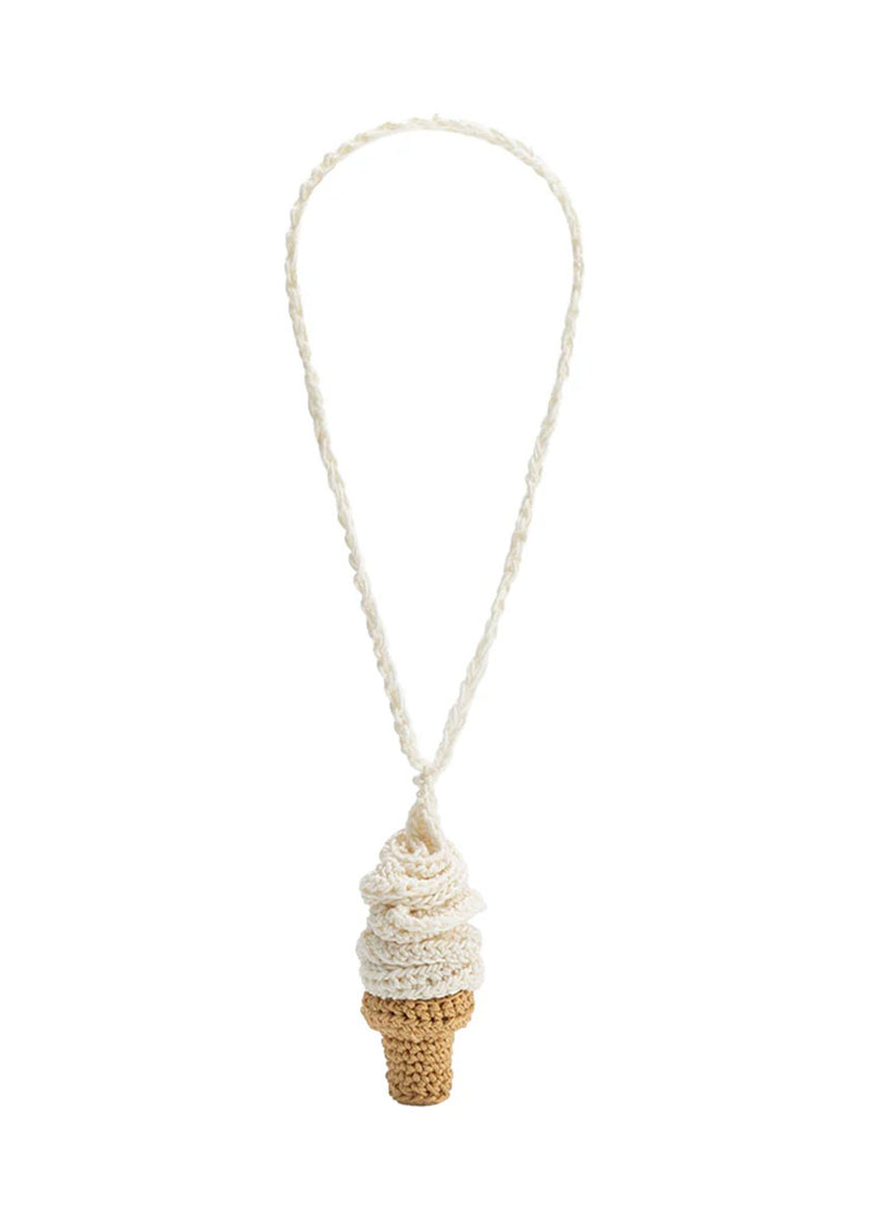 Crochet Bag Charm - Ivory Ice Cream