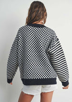 Frenchy Checker Sweater - Ivory & Black