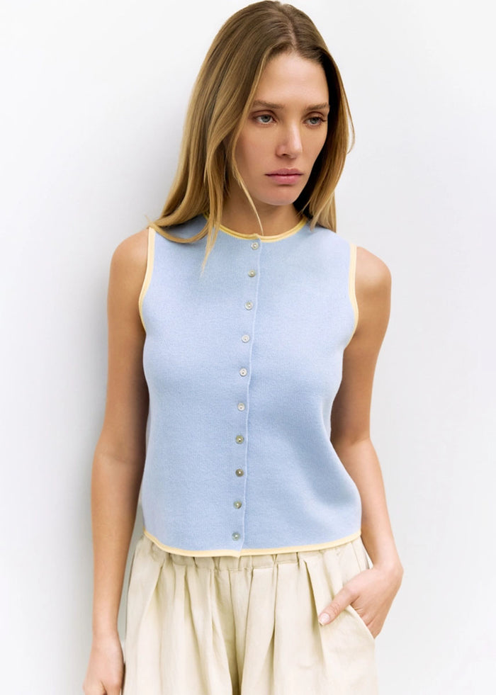 The Lisa Top - Blue & Yellow